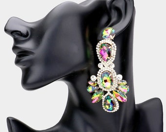 JDX Beautiful Multiple Black Colors Crystal Flower Stud Earrings Rhinestone Colorful Crystal JDX Beautiful Multiple Black Colors Crystal Flower Stud Earrings Rhinestone Colorful Crystal