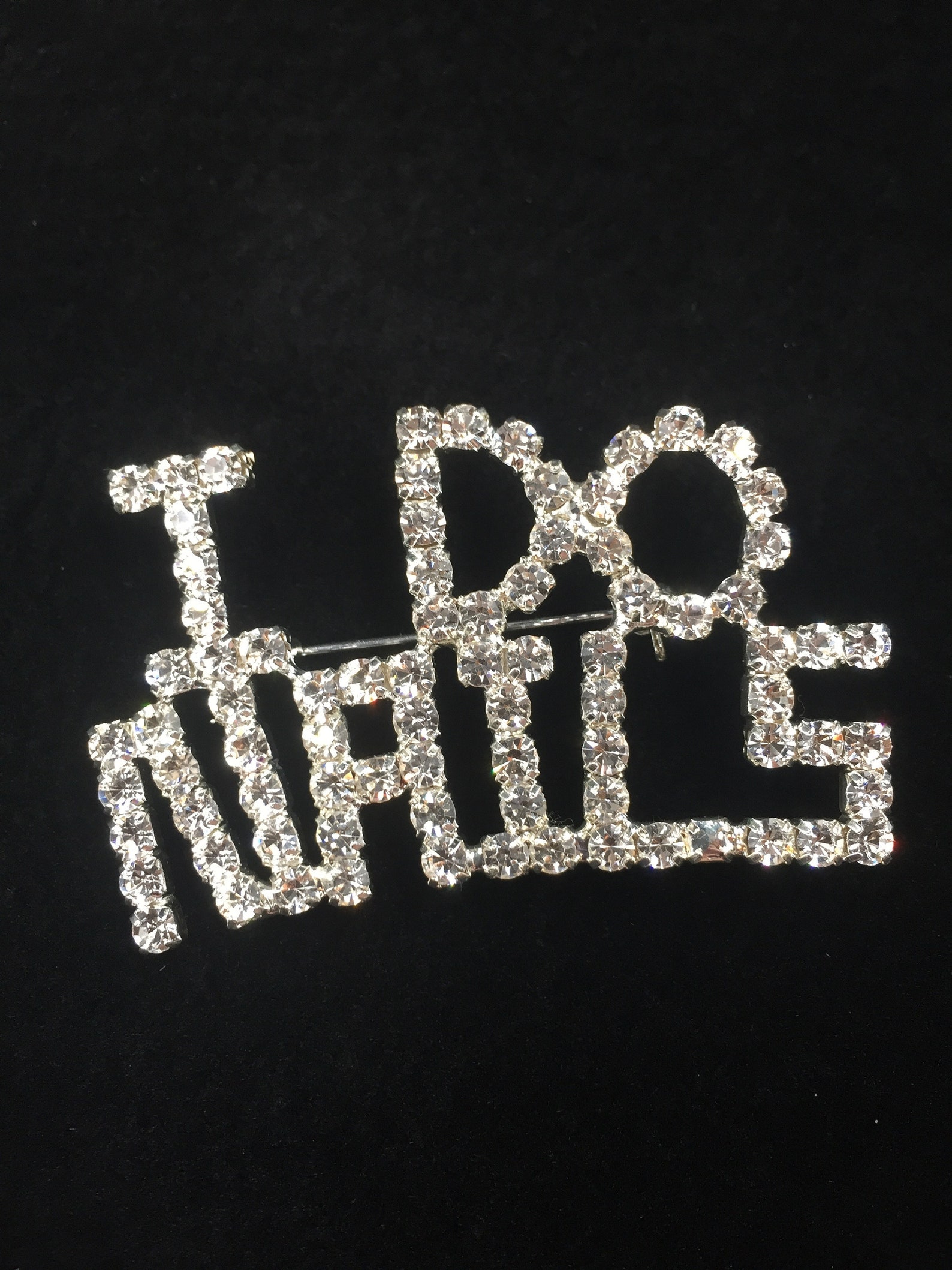 Rhinestone word Pins I DO Nails rhinestone pin I Etsy