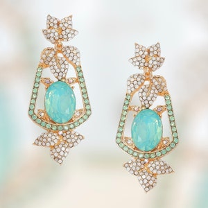 Opal Earrings, Mint Opal Bridal Wedding Earrings, Opal Dressy Earrings, Mint Opal dangle Earrings