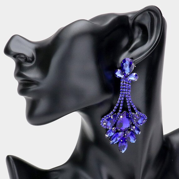 Royal blue deals prom earrings