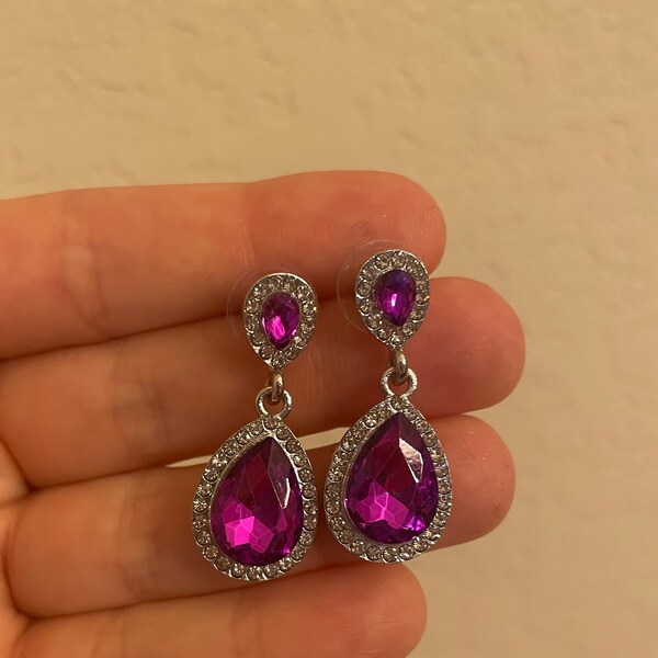 Purple Earrings - Etsy