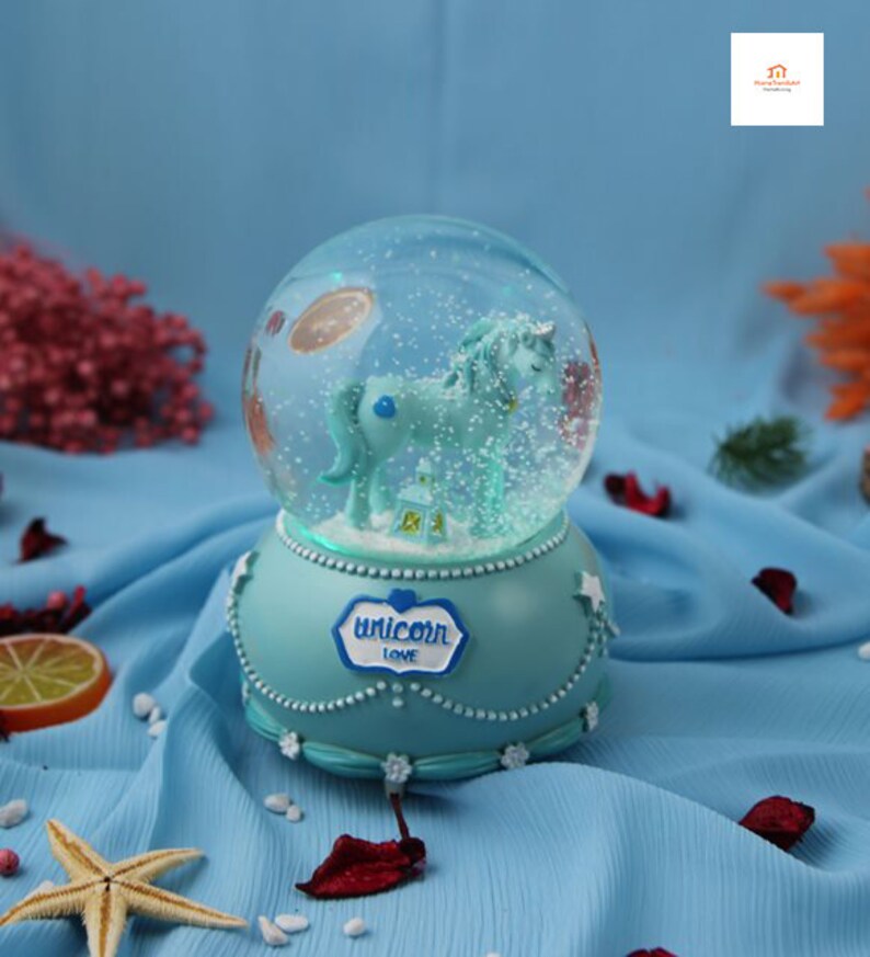 Large Lighted Musical Unicorn Snow Globe Kids Gift Water Etsy