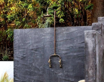 Bespoke 22mm/ 3/4" Solid Exposed Copper Pipe outdoor and indoor rainfall showers, Custom made to the finest detail WITH WARRANTY
