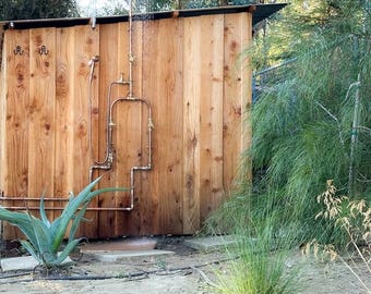 Solid Copper & Brass Shower- Side Connection. Garden Fixture/ Pool