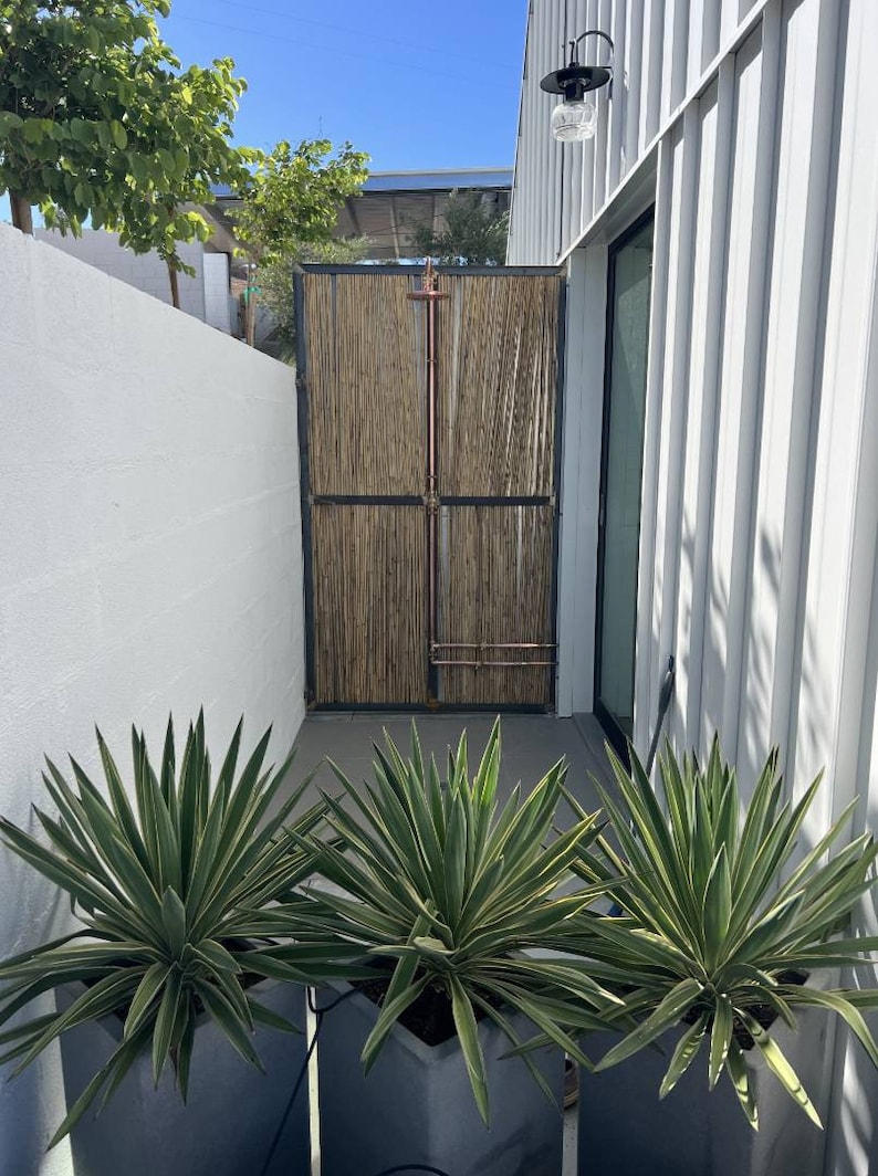 Bespoke 22mm/ 3/4 Solid Exposed Copper Pipe outdoor and indoor rainfall showers, Custom made to the finest detail WITH WARRANTY Cold water only