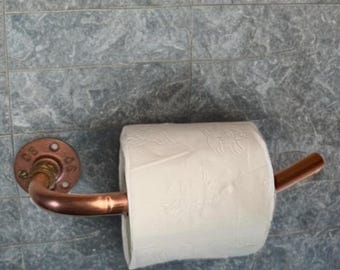 Klorollenhalter aus Kupfer mit Wandplatte aus Kupfer