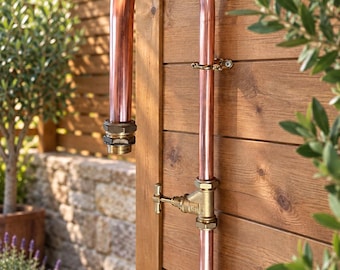 Outdoor Tap Handmade Copper Garden Faucet. 3/4” Hose Connection or Solid Brass Aerator