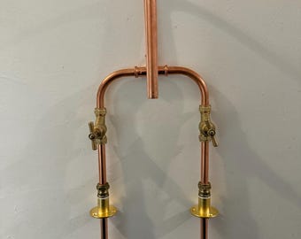 Counter Mounted Copper Faucet – Handmade Minimalist Tap in Solid Copper & Brass