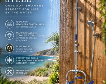 Outdoor 316 SS Custom Rainfall Showers & Handheld Wand