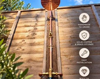 Copper Thermostatic Wall Mixer| Outdoor Shower Set| Rainfall Shower Head|