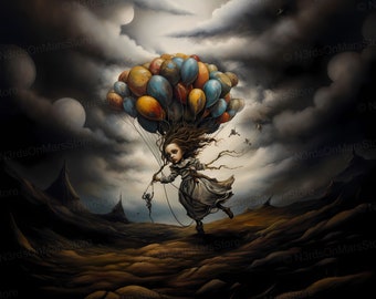 My Worst Nightmare - Limited Edition, Low Brow, Printable Art, Pop Surrealism, Strange Art, Wall Art | DIGITAL DOWNLOAD