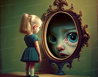 What I Really See - Limited Edition, Low Brow, Printable Art, Pop Surrealism, Strange Art, Wall Art | DIGITAL DOWNLOAD