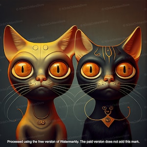 Confused Cats (Limited Edition) - Lowbrow Art, Weird Art, Pop Surrealism, Strange Art, Wall Art, Nursery | DIGITAL DOWNLOAD