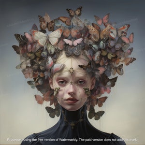 Butterflies - Limited Edition, Low Brow, Printable Art, Pop Surrealism, Strange Art, Wall Art | DIGITAL DOWNLOAD