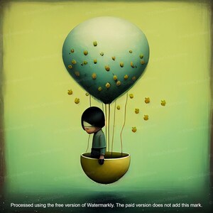 Alone (Limited Edition) - Lowbrow Art, Whimsical Art, Weird Art, Pop Surrealism, Strange Art, Wall Art, Nursery | DIGITAL DOWNLOAD