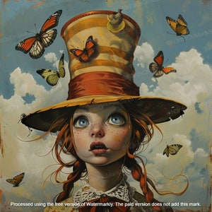 Lil Mad Hatter (Limited Edition) | Lowbrow Art, Pop Surrealism Print, Strange Art, Wall Art, Surrealism Poster, Weird Art, DIGITAL DOWNLOAD