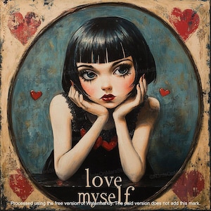 Love Myself (Limited Edition) | Lowbrow Art, Pop Surrealism Poster Print, Strange Art, Wall Art, Weird Art, DIGITAL DOWNLOAD