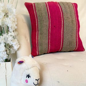 Vibrant Handwoven Cushion for Home Decoration - Peruvian Textile Pillow 19&quot; x 19&quot;