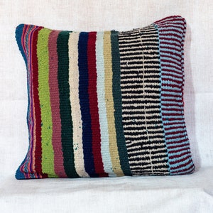 Vibrant Handwoven Cushion for Home Decoration - Peruvian Textile Pillow 19&quot; x 19&quot;