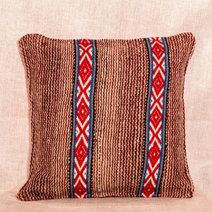 Vibrant Handwoven Cushion for Home Decoration - Peruvian Textile Pillow 19&quot; x 19&quot;