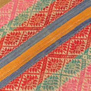 Handwoven Peruvian Sheep Wool Blanket - Rustic Home Decor - Vintage Rug 5.3 ft x 4.9 ft - (3.9kg)