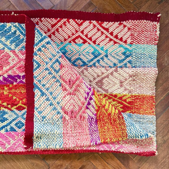 ペルー ラグ ブラケット 110×110cm ビンテージ ハンドメイド
