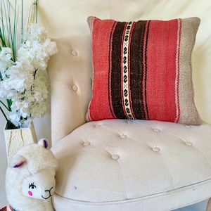 Unique Peruvian Handmade Pillow - Colorful Cushion Cover for Home Gift 19&quot; x 19&quot;