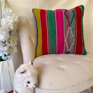 Unique Peruvian Handmade Pillow - Colorful Cushion Cover for Home Gift 19&quot; x 19&quot;