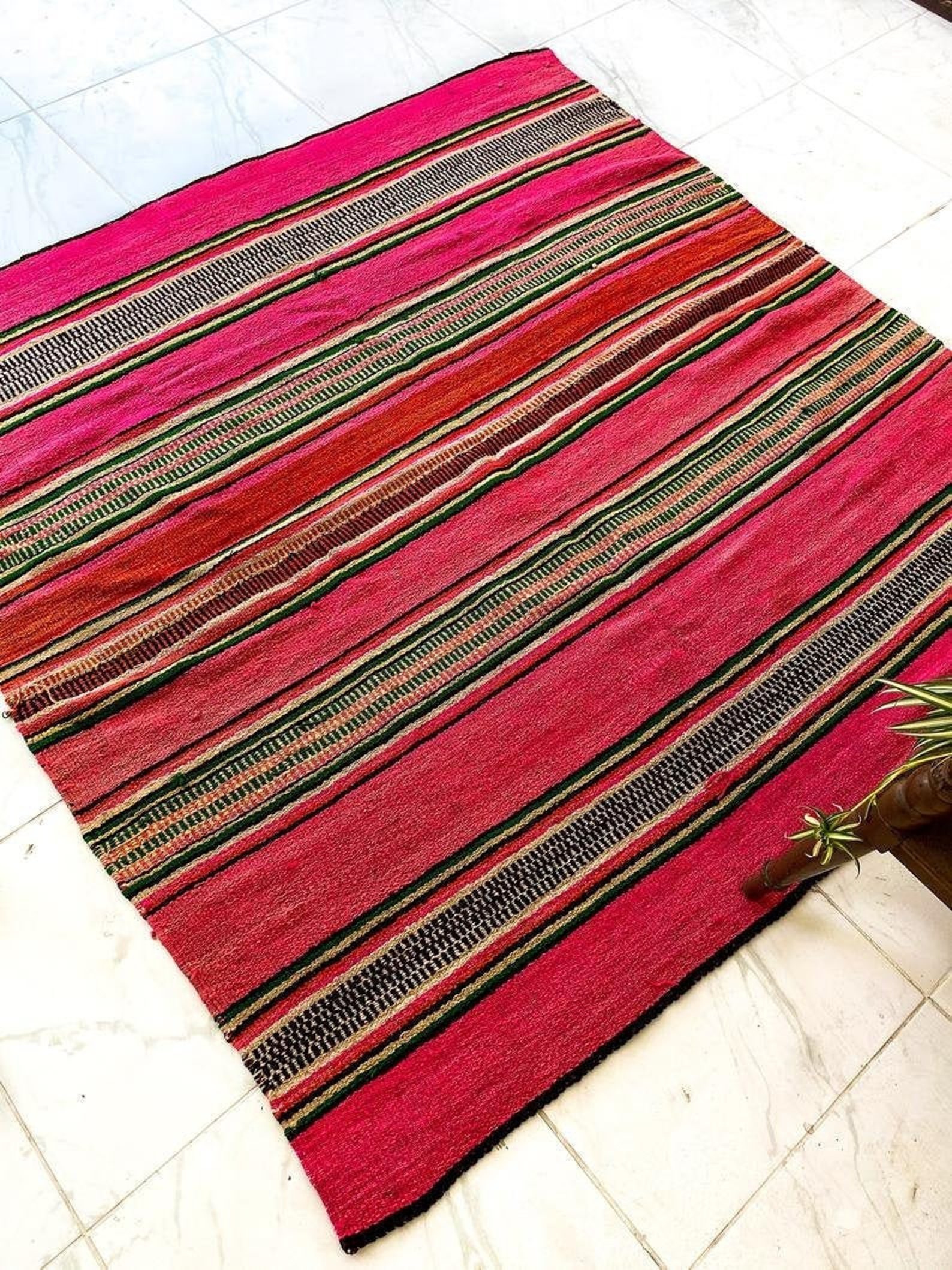 Colorfull rug / Ethnic Peruvian rug / Tribal wool carpet / Etsy