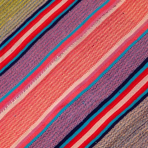 Colorful peruvian wool blanket: Authentic frazada rug - handmade tapestry from Perú 6 ft x 5.2 ft (2.9kg)