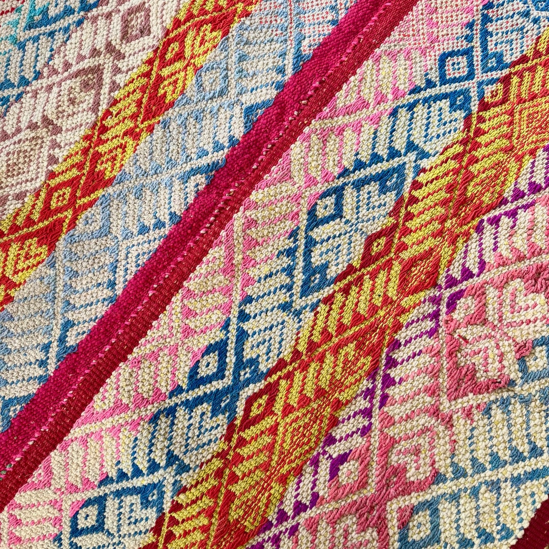 ペルー ラグ ブラケット 110×110cm ビンテージ ハンドメイド