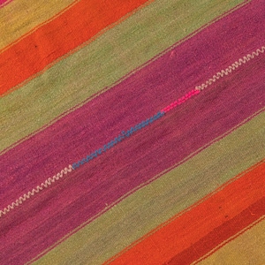 Colorful peruvian wool blanket: Authentic frazada rug - handmade tapestry from Perú 5.09 ft x 4.79 ft - (2.74Kg)