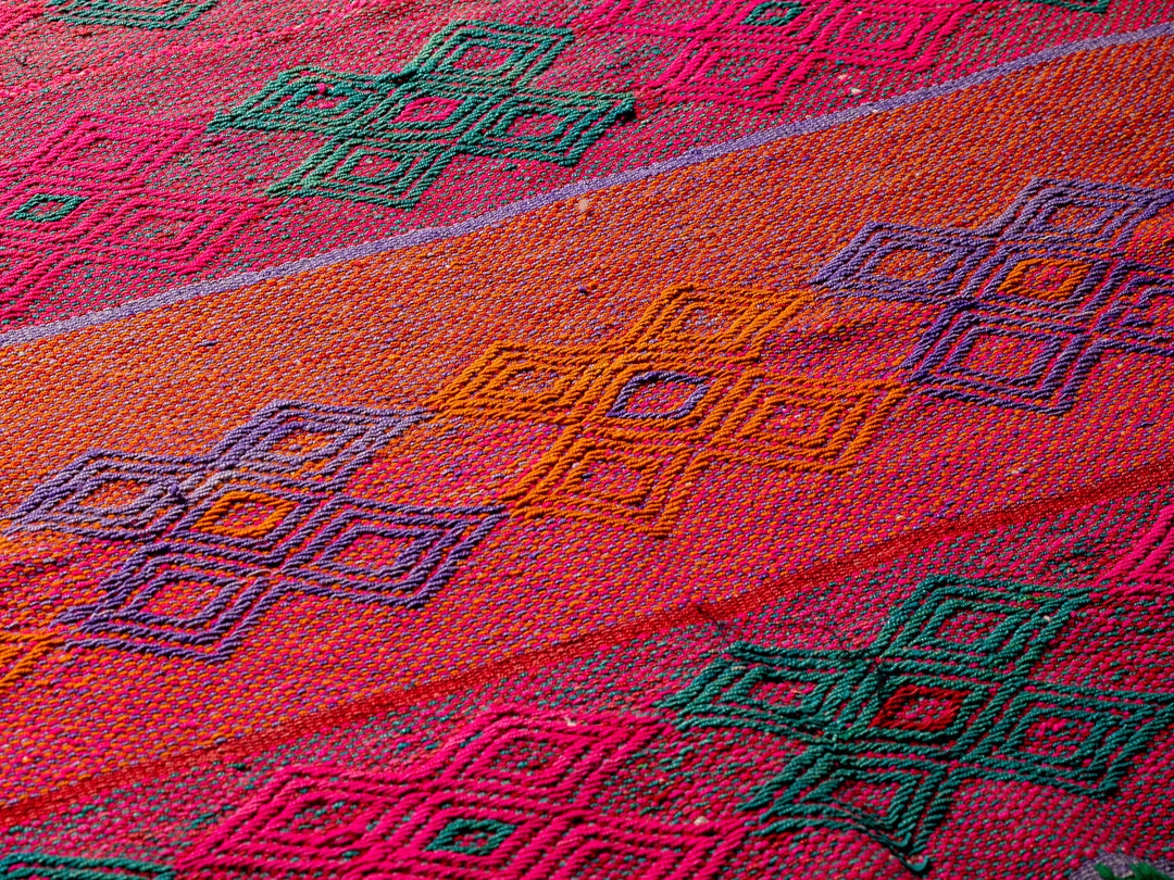 Peruvian Blanket Peru Rug Frazada Colorfull Rug Wool Rug Natural Wool