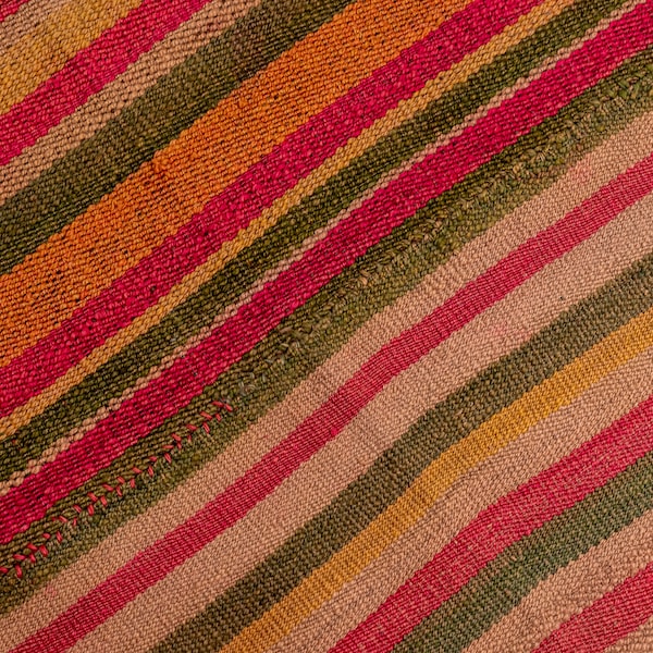 Authentic Peruvian Rug - Frazada - Peru Blanket - Stripes Wool Blanket - Sheep wool - Colorfull Blanket - Handmade - Vintage Textile