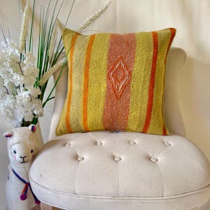 Unique Peruvian Handmade Pillow - Colorful Cushion Cover for Home Gift 19&quot; x 19&quot;