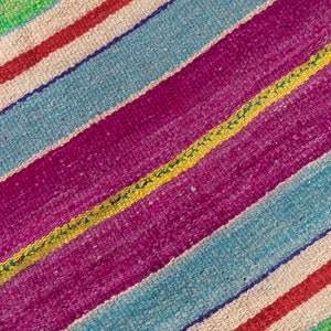 Colorful peruvian wool blanket: Authentic frazada rug - handmade tapestry from Perú 5.58 ft x 4.72 ft - (3.9kg)