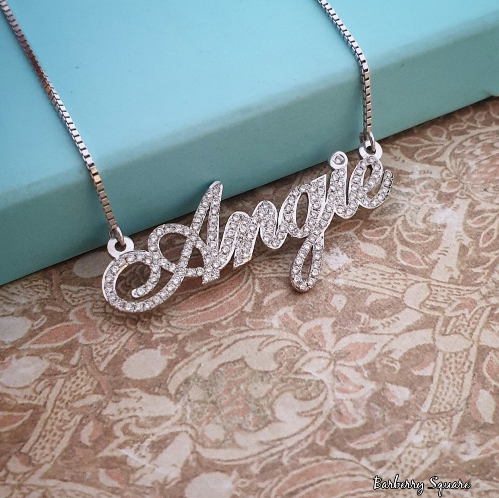 Diamond Name Jewelry Angie StylePave Name Etsy
