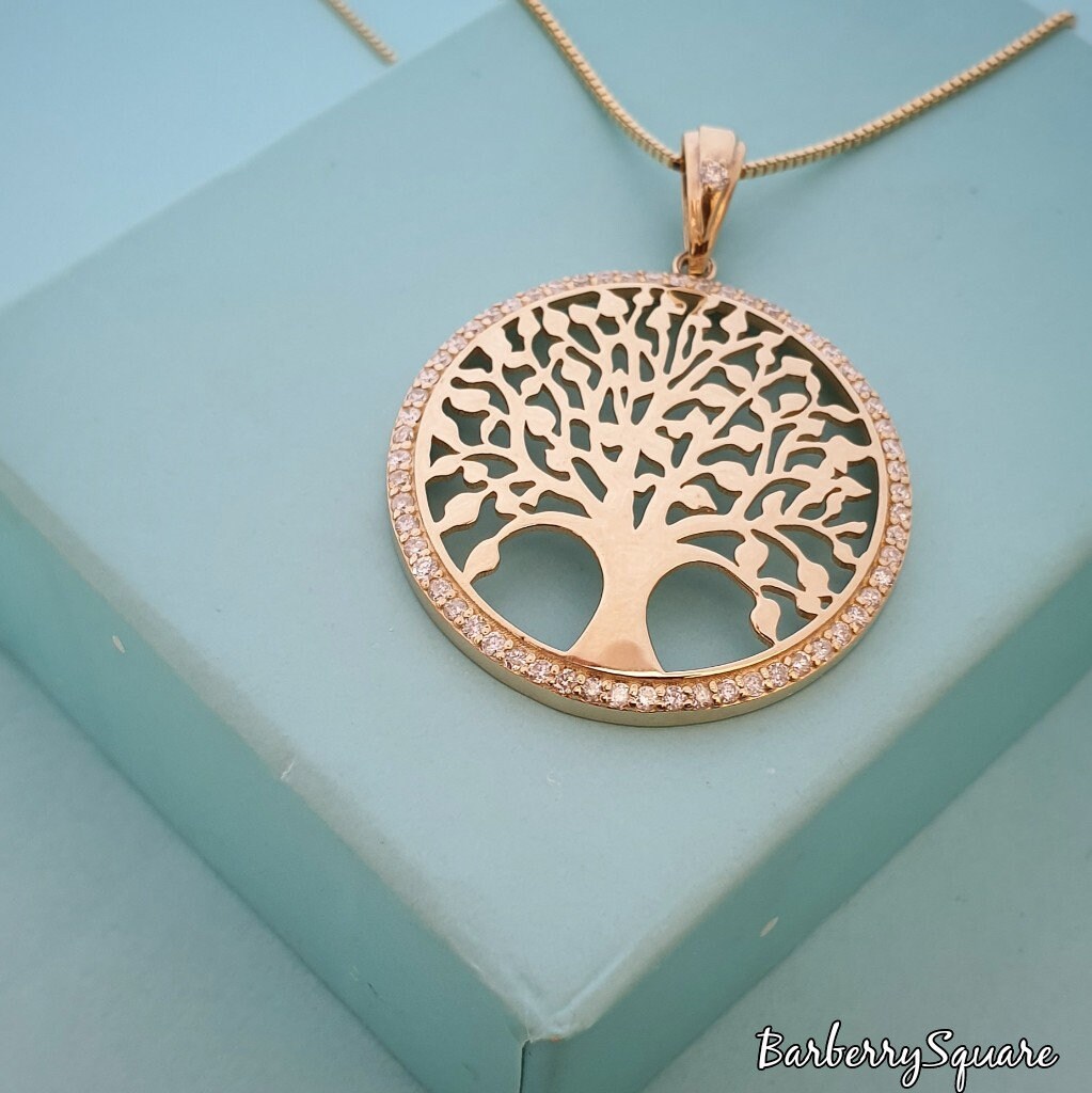 Diamond Family Tree Pendant Diamond Tree Of LIfe Necklace | Etsy
