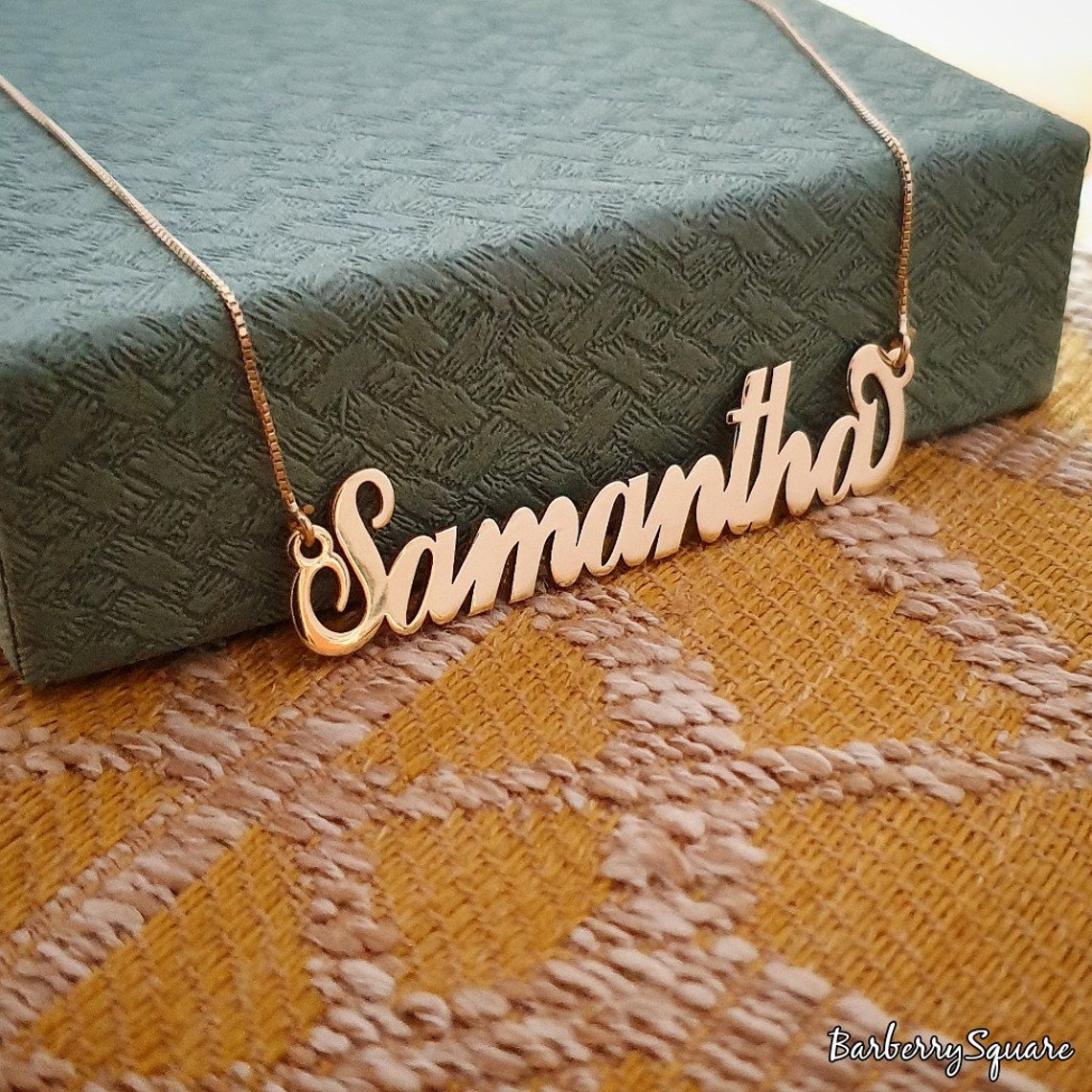 14k Yellow Gold SAMANTHA Style Name NecklacePersonalized Etsy