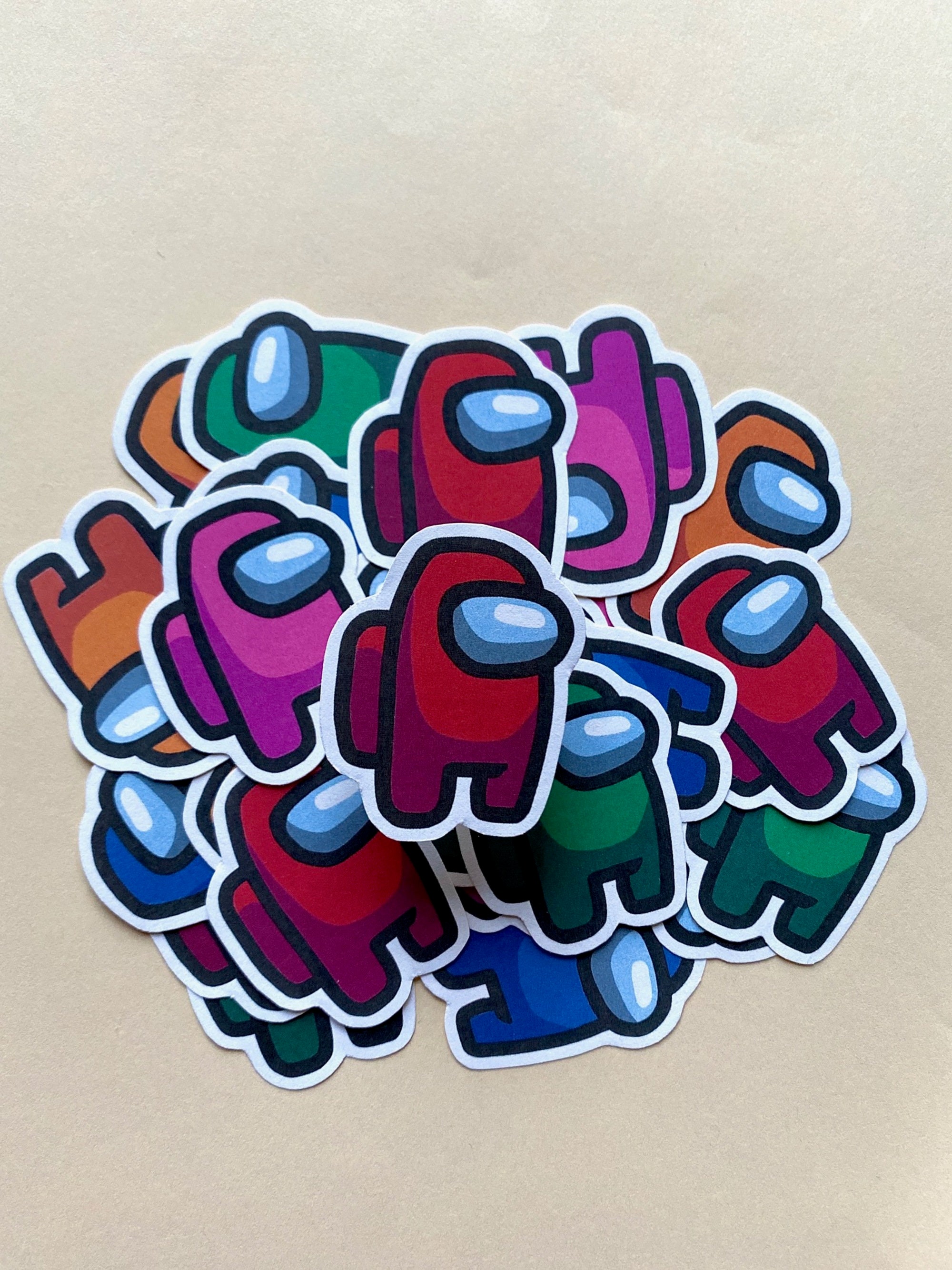 among us stickers choose your color among us sticker set etsy