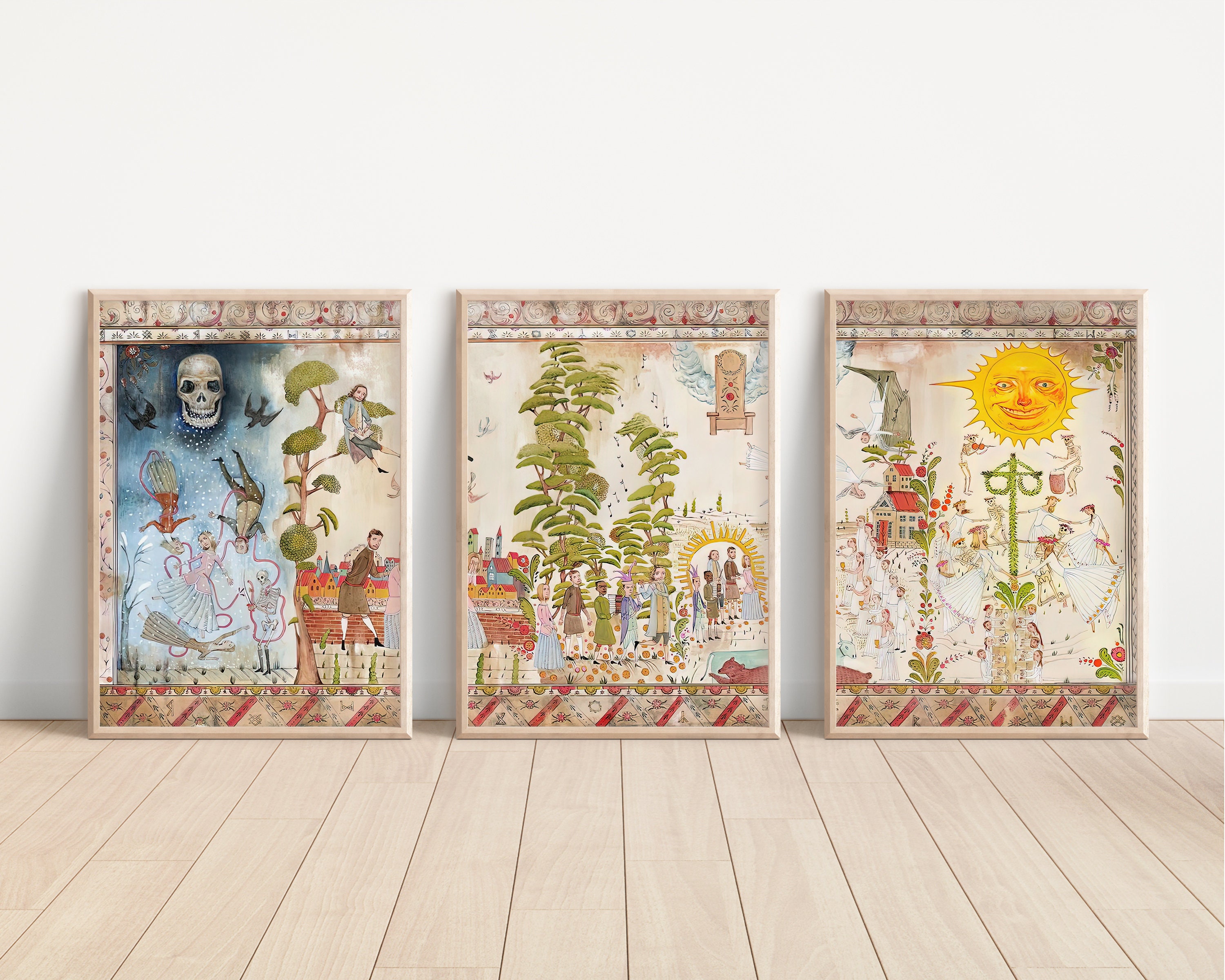 Midsommar Mural 3 X A3/A4 Unframed Prints Etsy UK
