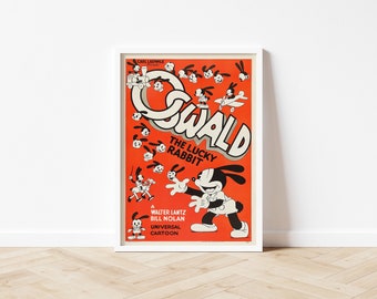 Oswald The Lucky Rabbit - Disney Poster - 7x5/A3/A4 Unframed Print