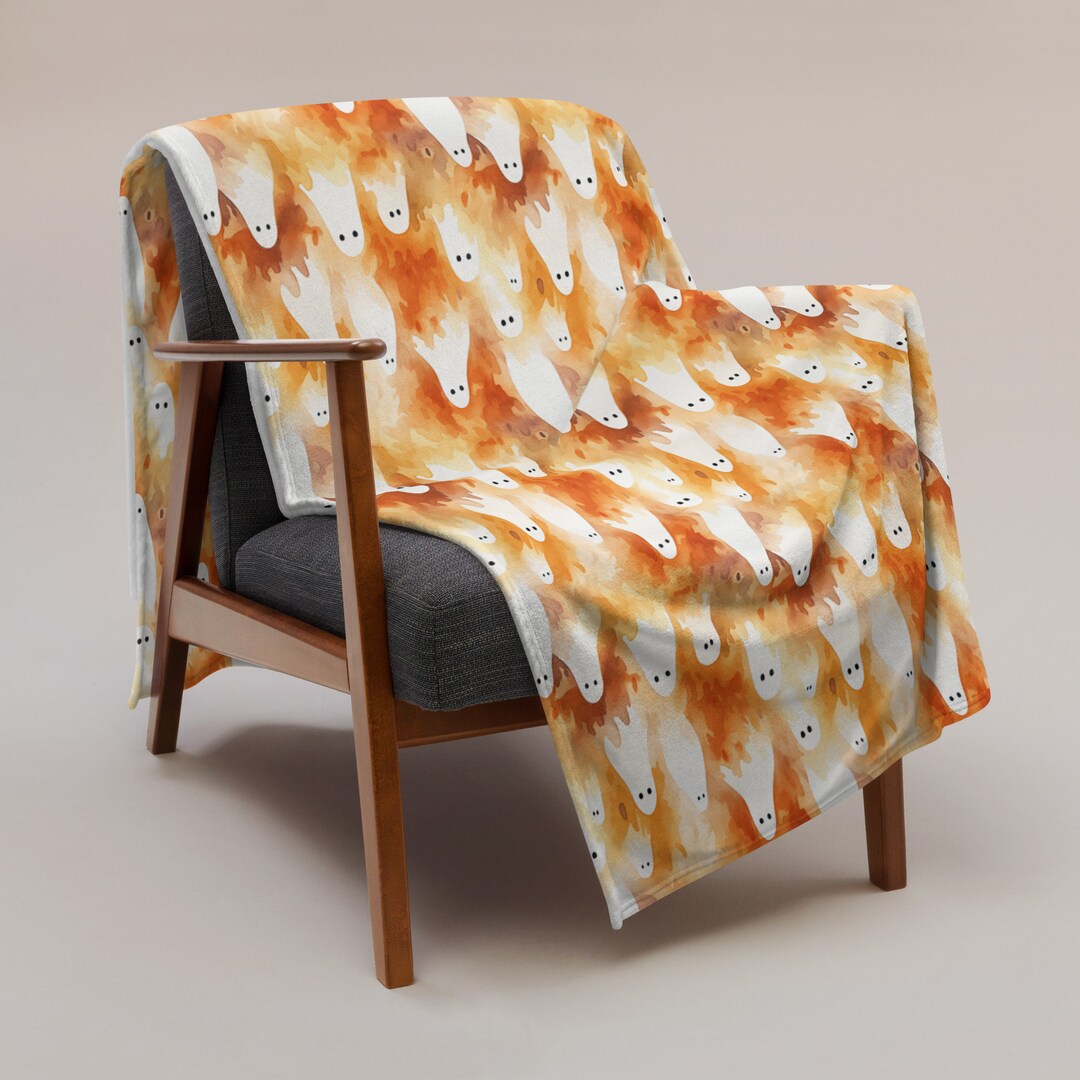 Spooky Halloween Ghost Throw Blanket Seasonal Etsy
