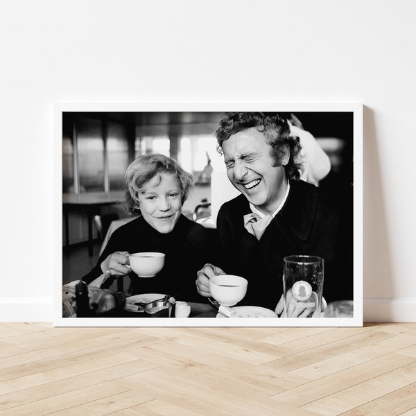 Gene Wilder and Peter Ostrum - Behind the Scenes - A4/A3 Unframed Print