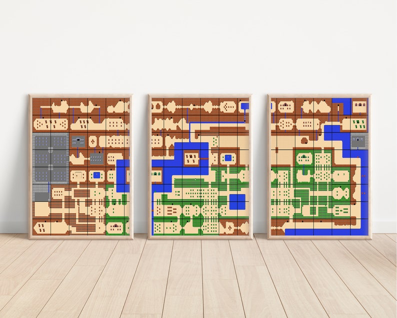 Legend Of Zelda Map 3 x A3/A4 ungerahmte Drucke Etsy.de