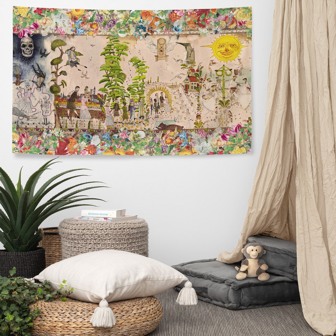 Midsommar Mural Flag Tapestry Wall Hanging 150cm X 95cm Etsy
