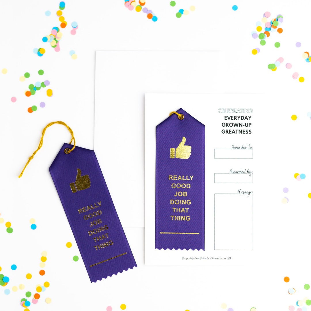 Good Job Award Ribbon: Funny Congratulations Gift & Card - Etsy