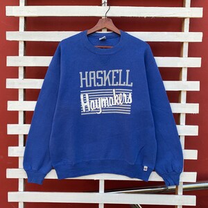 Selten ! Vintage 1990s RUSSELL Haskel Haymaker Crewneck Sweatshirt Vintage Kleidung / Large Size