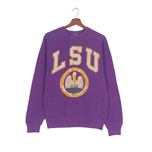 Rare! Vintage 1990s GALT SAND LSU Louisiana State University Crewneck Long Sleeve Sweatshirt BigLogo Jumper / University Fashion / Small Fit