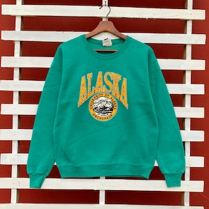 Rzadkie! Bluza z długim rękawem i okrągłym dekoltem z lat 90. XX wieku firmy LEE University of Alaska Anchorage BigLogo Bluza z długim rękawem Vintage university / Small
